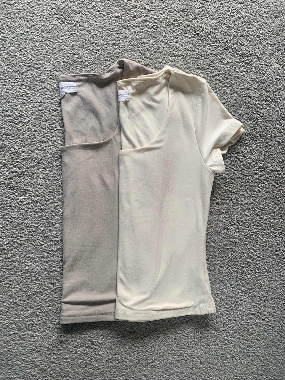 Pink Rose set of 2 Short Sleeve Scoop Neck Tops